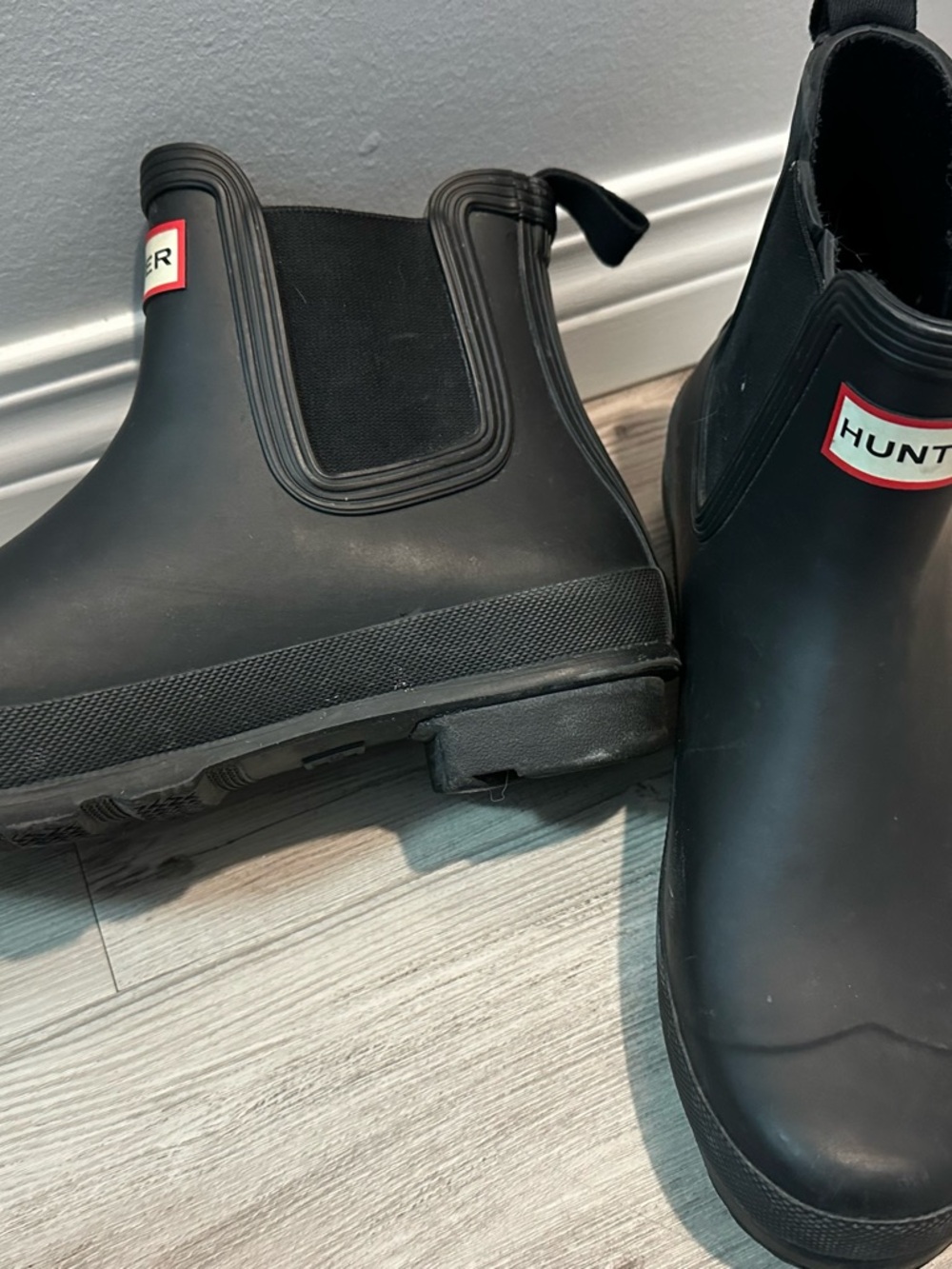 Hunter Matte Black Chelsea Rain Ankle Boots
